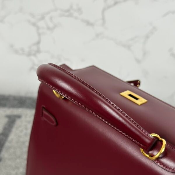 Singapore Kuala Lumpur Hermes Box Leather Kelly Sellier 25CM 57 Bordeaux Gold Hardware