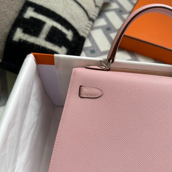 Saudi Arabia Riyadh Hermes Kelly Sellier 25CM Epsom Leather 3Q Rose Sakura Silver Hardware