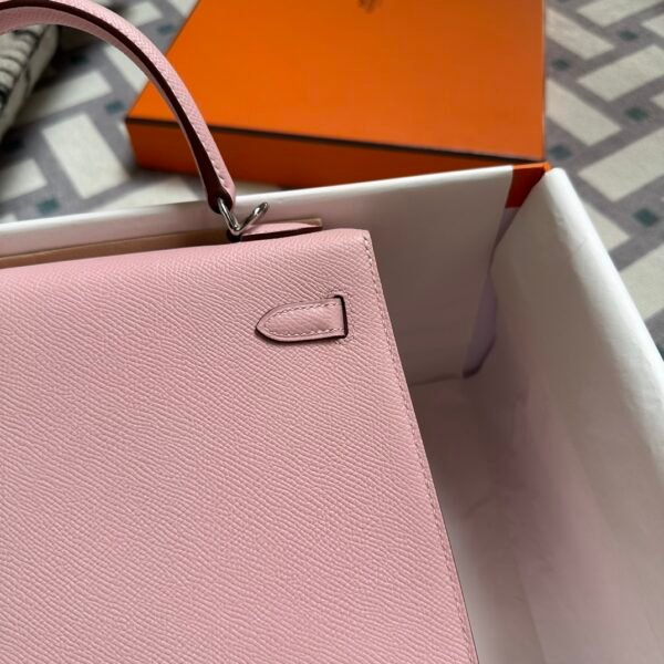 Saudi Arabia Riyadh Hermes Kelly Sellier 25CM Epsom Leather 3Q Rose Sakura Silver Hardware