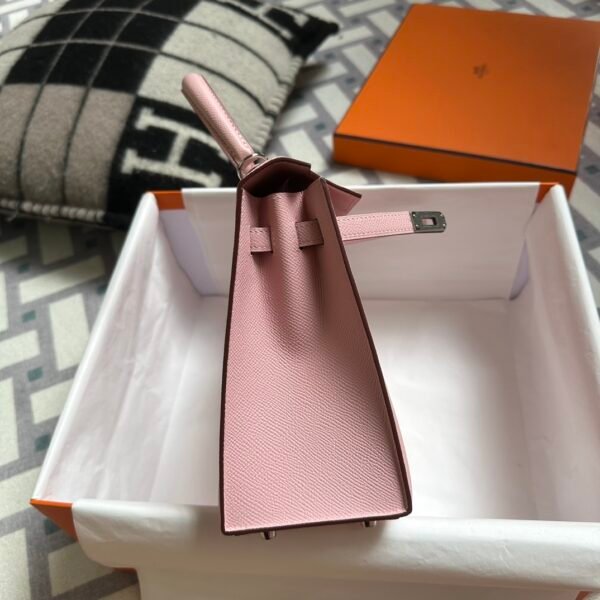 Saudi Arabia Riyadh Hermes Kelly Sellier 25CM Epsom Leather 3Q Rose Sakura Silver Hardware