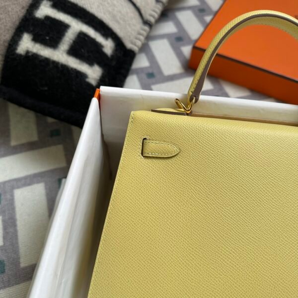 Hermes Bag Price Kelly Sellier 25CM 1Z Jaune Poussin Epsom Leather Gold Hardware