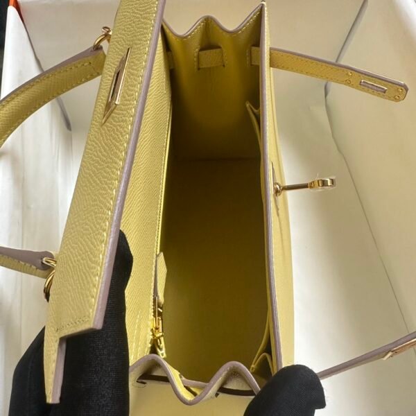 Hermes Bag Price Kelly Sellier 25CM 1Z Jaune Poussin Epsom Leather Gold Hardware
