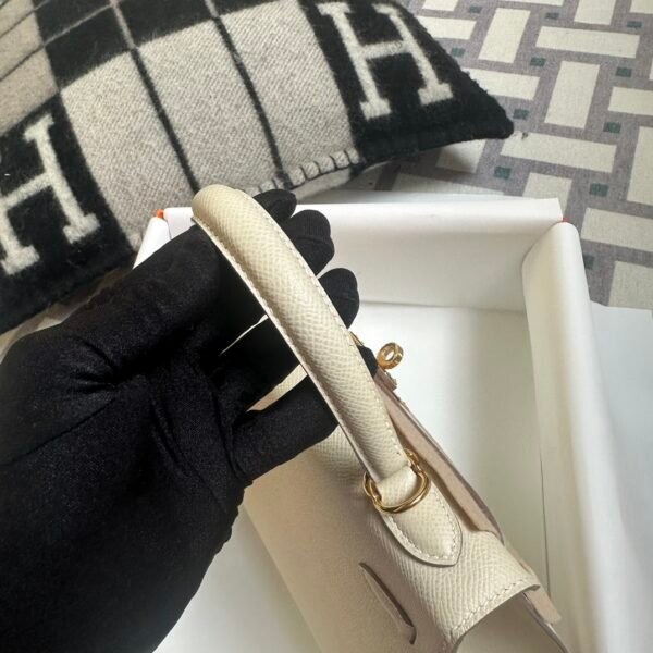 Korea Seoul Hermes Epsom Leather CC10 Craie Kelly Sellier 25CM Gold Hardware