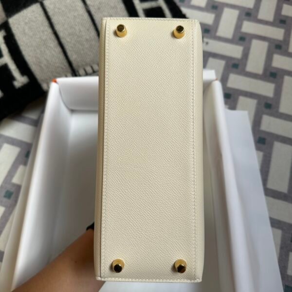 Korea Seoul Hermes Epsom Leather CC10 Craie Kelly Sellier 25CM Gold Hardware