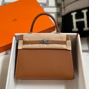 Russia Moscow Hermes CK37 Gold Epsom Leather Kelly Sellier 25CM Silver Hardware