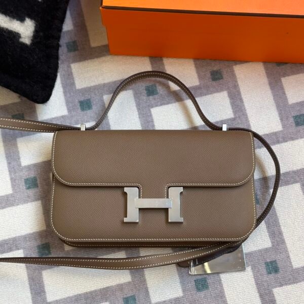 UAE Dubai Hermes Constance 24 Elan Epsom Leather CK18 Etoupe Silver Hardware