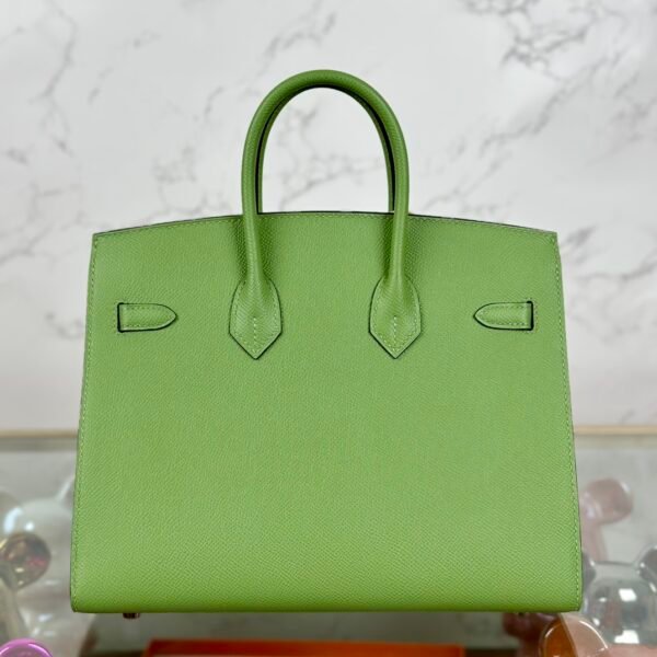 Hermes 3I Vert Criquet Epsom Leather Birkin Sellier 25CM Silver Hardware