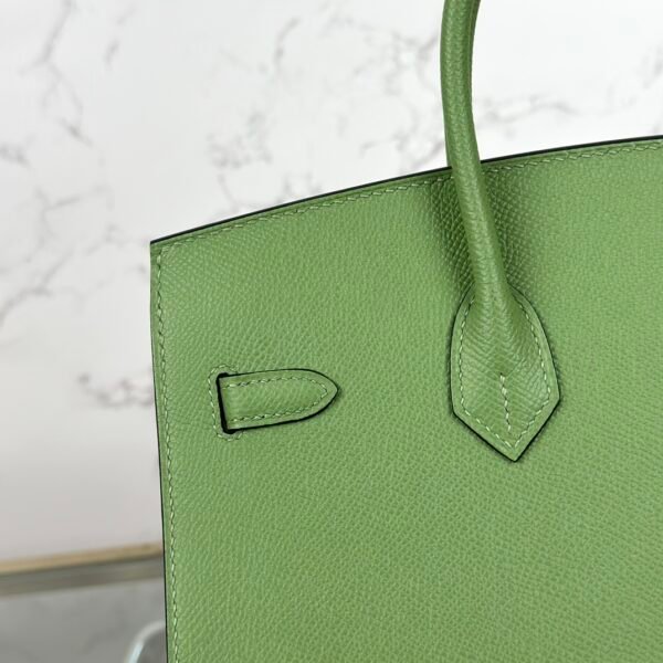 Hermes 3I Vert Criquet Epsom Leather Birkin Sellier 25CM Silver Hardware