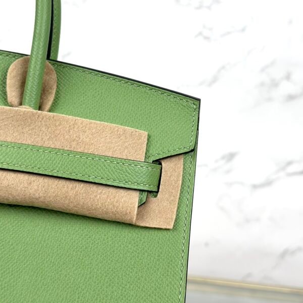 Hermes 3I Vert Criquet Epsom Leather Birkin Sellier 25CM Silver Hardware