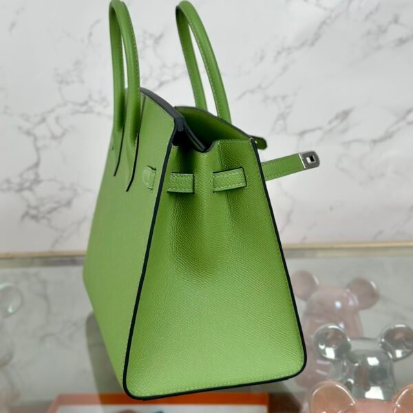 Hermes 3I Vert Criquet Epsom Leather Birkin Sellier 25CM Silver Hardware