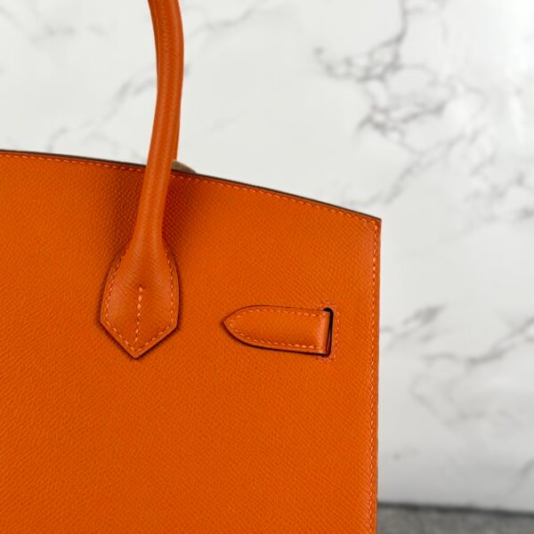 Korea Seoul Hermes Birkin 30CM Sellier Epsom Leather CK93 Orange Silver Hardware