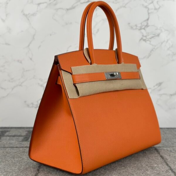 Korea Seoul Hermes Birkin 30CM Sellier Epsom Leather CK93 Orange Silver Hardware