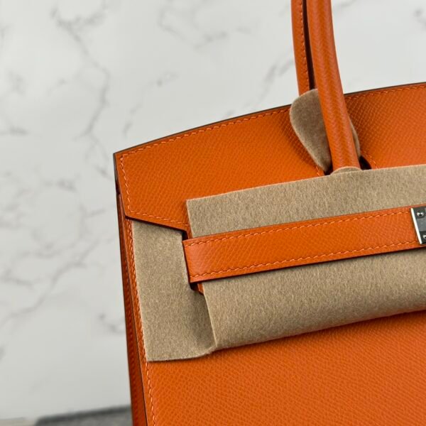 Korea Seoul Hermes Birkin 30CM Sellier Epsom Leather CK93 Orange Silver Hardware