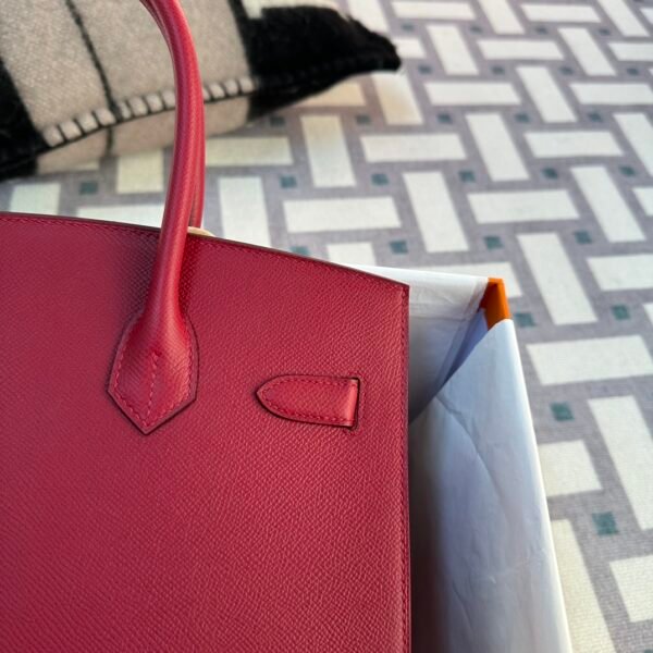 Hong Kong Hermes Birkin 30CM Sellier Epsom Leather B5 Rubis Silver Hardware