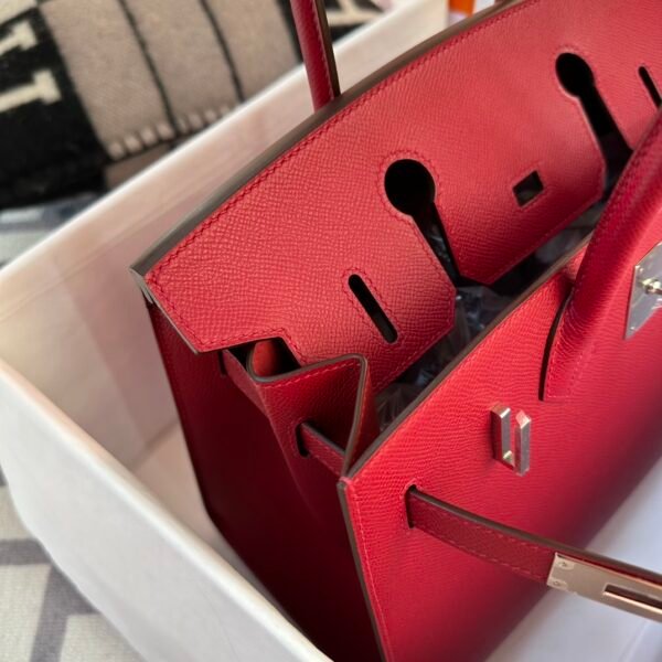 Hong Kong Hermes Birkin 30CM Sellier Epsom Leather B5 Rubis Silver Hardware