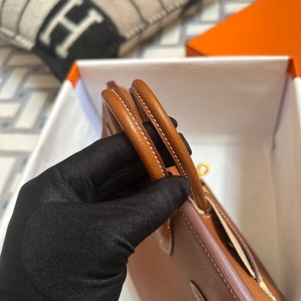 Hermes Birkin 25CM Images 34 Fauve Barenia Faubourg Gold Hardware