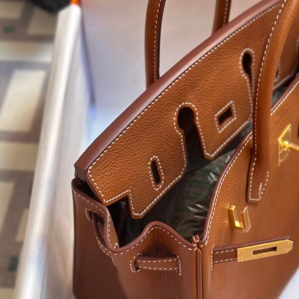 Hermes Birkin 25CM Images 34 Fauve Barenia Faubourg Gold Hardware