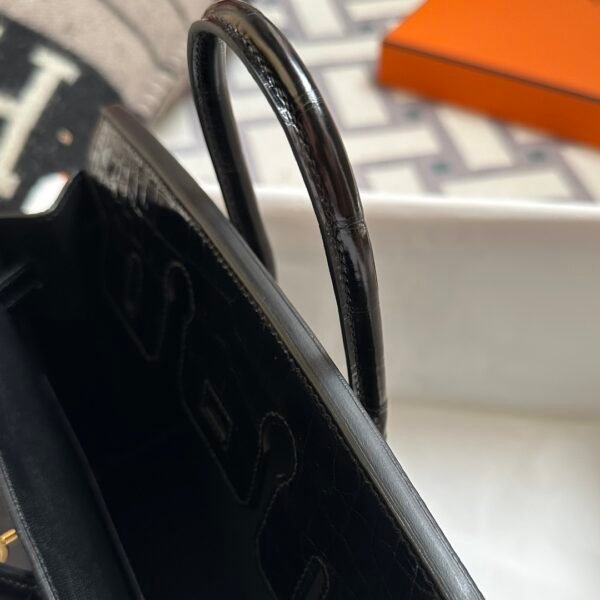 wsxc1721830596384_4 Hong Kong Hermes Shiny Niloticus Crocodile Birkin 25CM 89 Noir Gold Hardware