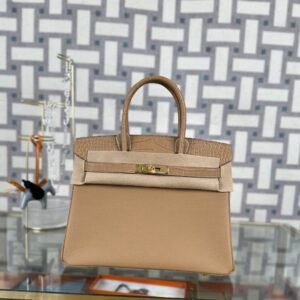 Hermes Birkin 30CM Touch Togo / Matte Crocodile 0M Chai Gold Hardware