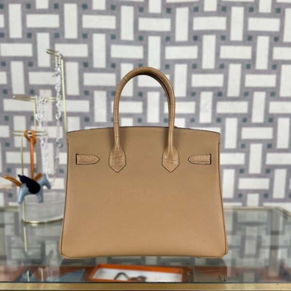 Hermes Birkin 30CM Touch Togo / Matte Crocodile 0M Chai Gold Hardware