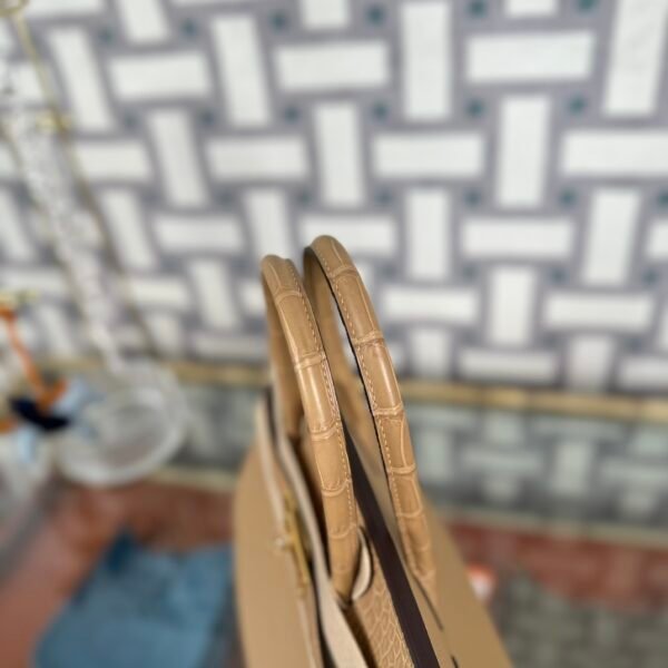 Hermes Birkin 30CM Touch Togo / Matte Crocodile 0M Chai Gold Hardware