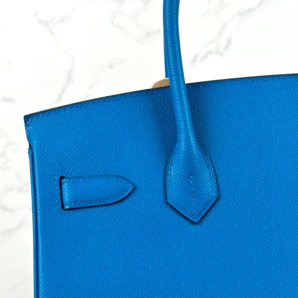 UK London Hermes Epsom Leather Birkin 30CM Blue Frida Gold Hardware