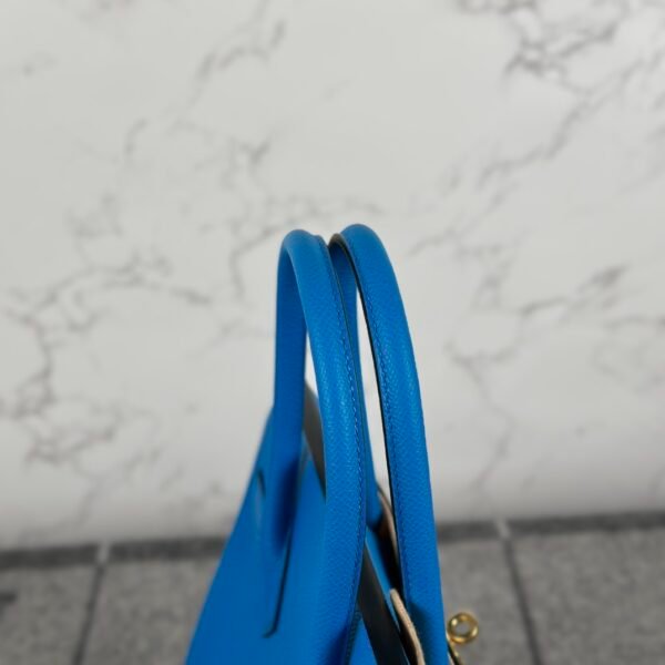 UK London Hermes Epsom Leather Birkin 30CM Blue Frida Gold Hardware
