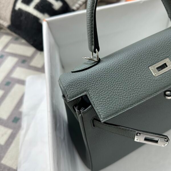 wsxc1722007883920_3 Indonesia Jakarta Hermes Kelly 25CM Togo Leather CK63 Vert Amande Silver Hardware
