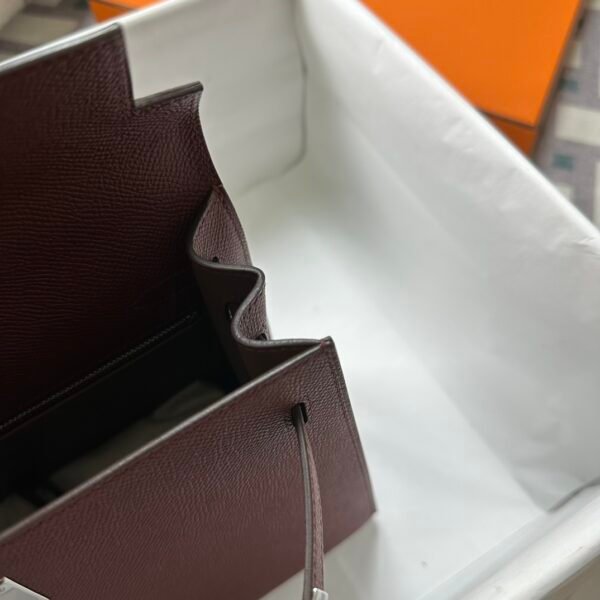 Hermes Bag Images Kelly Sellier 25CM Epsom Leather CC55 Rouge H Silver Hardware