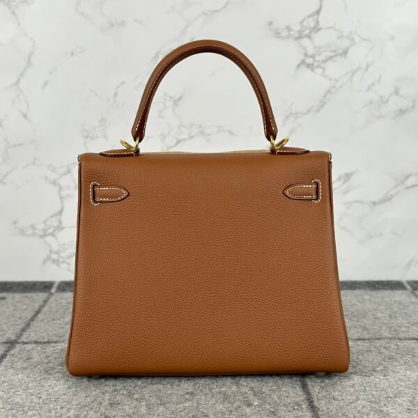 Full Handmade Hermes CC37 Gold Togo Leather Kelly 25CM Gold Hardware