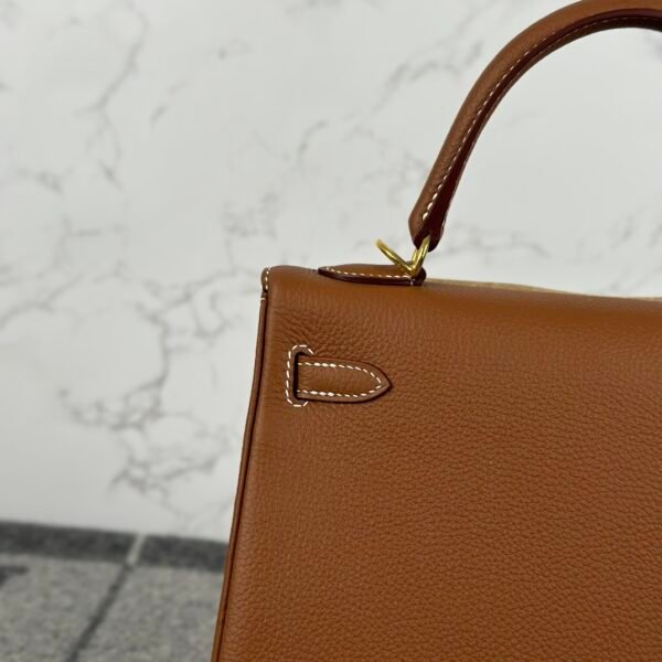 Full Handmade Hermes CC37 Gold Togo Leather Kelly 25CM Gold Hardware