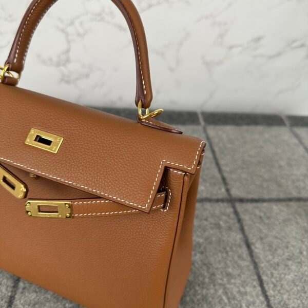 Full Handmade Hermes CC37 Gold Togo Leather Kelly 25CM Gold Hardware