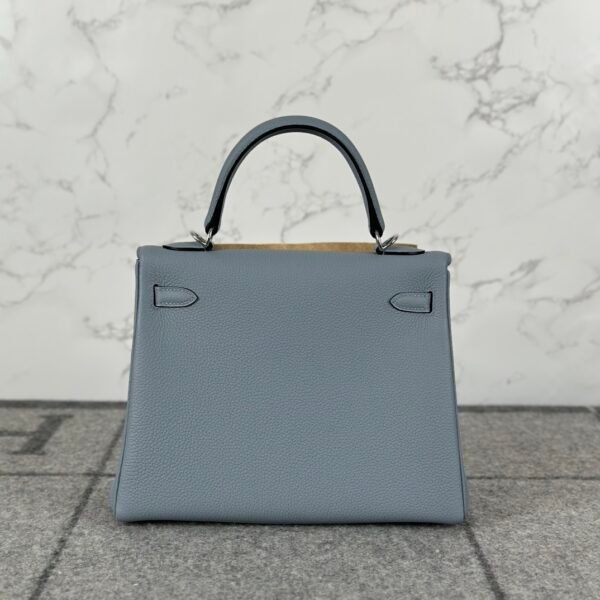 Singapore Kuala Lumpur Hermes Kelly 25CM Togo Leather J7 Blue Lin Silver Hardware
