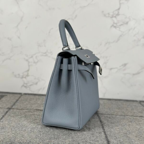 Singapore Kuala Lumpur Hermes Kelly 25CM Togo Leather J7 Blue Lin Silver Hardware