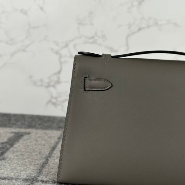 wsxc1722008989113_2 Full Handmade Hermes Swift Leather Kelly Pochette 22cm 0L Gris Meyer Silver Hardware