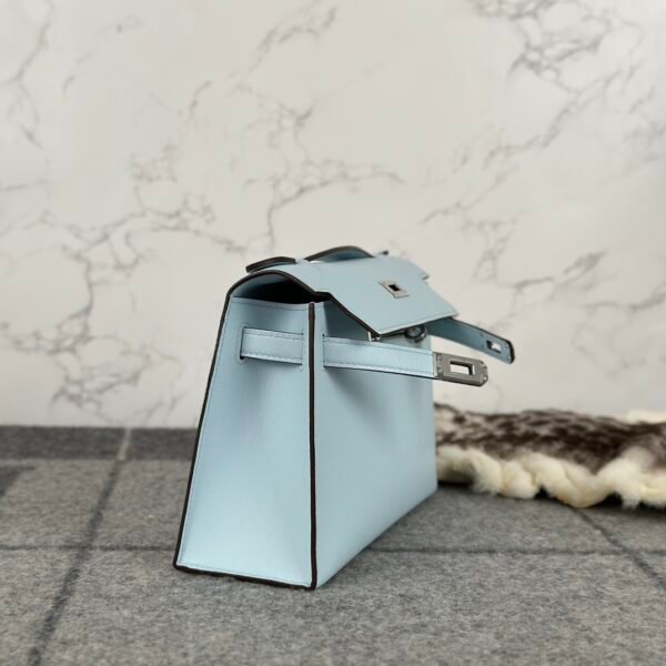 wsxc1722008993415_2 Hermes Bag Price Kelly Pochette 22cm T0 Blue Brume Swift Leather Silver Hardware