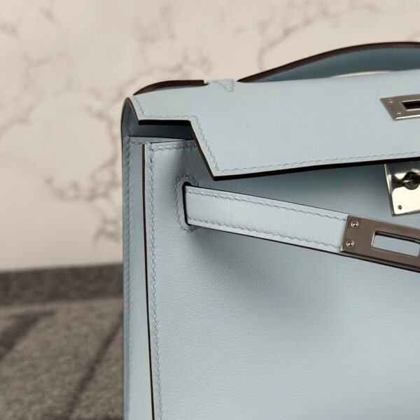 wsxc1722008993415_3 Hermes Bag Price Kelly Pochette 22cm T0 Blue Brume Swift Leather Silver Hardware