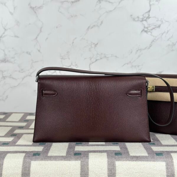 wsxc1722267323526_2 Full Handmade Hermes Chevre Leather Kelly Elan 27CM 0G Rouge Sellier Silver Hardware