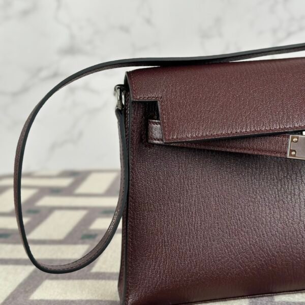 wsxc1722267323526_3 Full Handmade Hermes Chevre Leather Kelly Elan 27CM 0G Rouge Sellier Silver Hardware