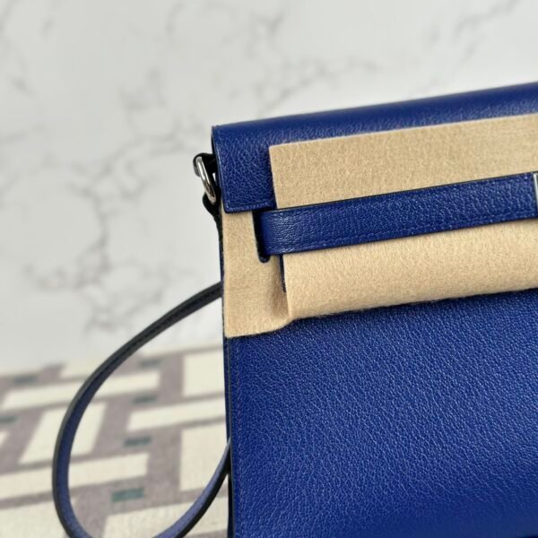 Canada Ottawa Hermes Kelly Elan 27CM Chevre Leather 7T Blue Electric Silver Hardware