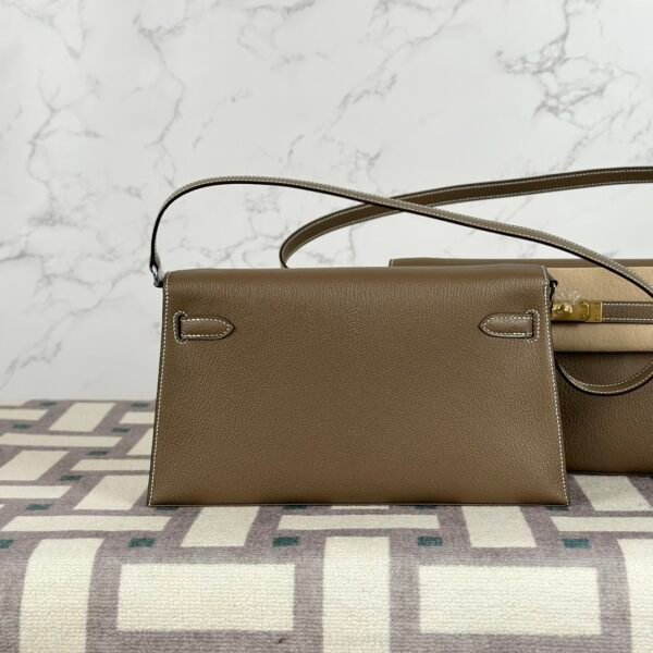 wsxc1722269300146_1 Hong Kong Hermes Kelly Elan 27CM Chevre Leather CK18 Etoupe Silver Hardware