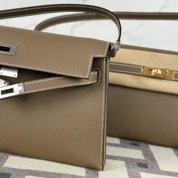 wsxc1722269300146_2 Hong Kong Hermes Kelly Elan 27CM Chevre Leather CK18 Etoupe Silver Hardware