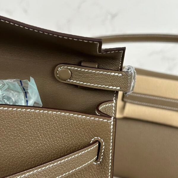 wsxc1722269300146_3 Hong Kong Hermes Kelly Elan 27CM Chevre Leather CK18 Etoupe Silver Hardware