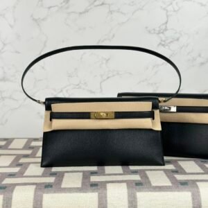 Hermes Bag Price Kelly Elan 27CM CC89 Noir Chevre Leather Gold Hardware