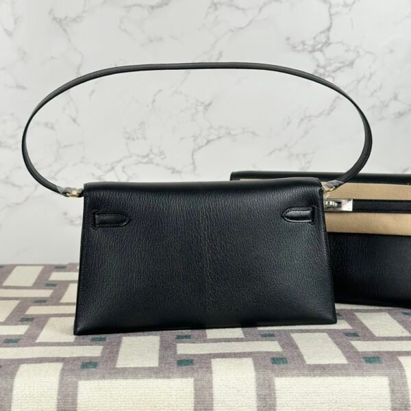 Hermes Bag Price Kelly Elan 27CM CC89 Noir Chevre Leather Gold Hardware