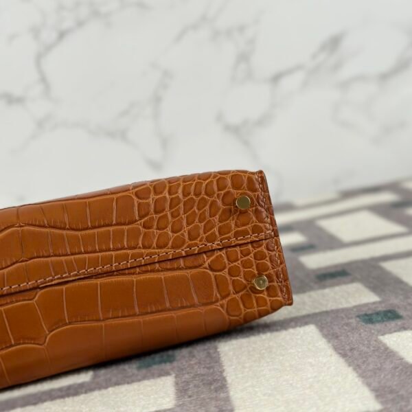 UK London Hermes Mini Kelly 19CM 37 Gold Matte Alligator Crocodile Gold Hardware