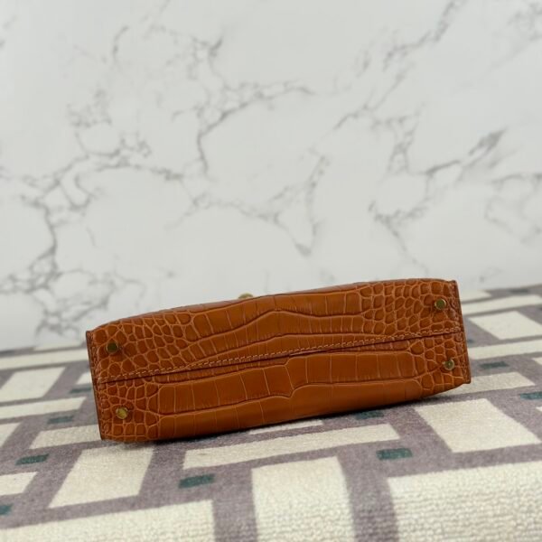 UK London Hermes Mini Kelly 19CM 37 Gold Matte Alligator Crocodile Gold Hardware