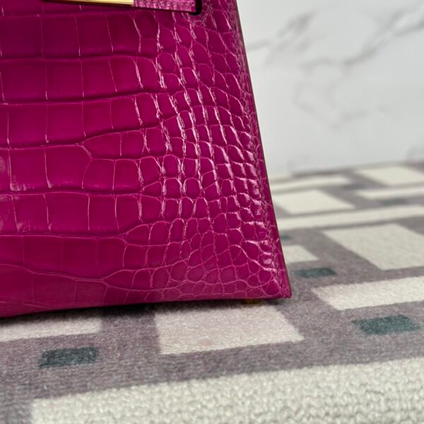 Australia Sydney Hermes Mini Kelly 19CM Shiny Alligator Crocodile J5 Rose Sheherazade Gold Hardware