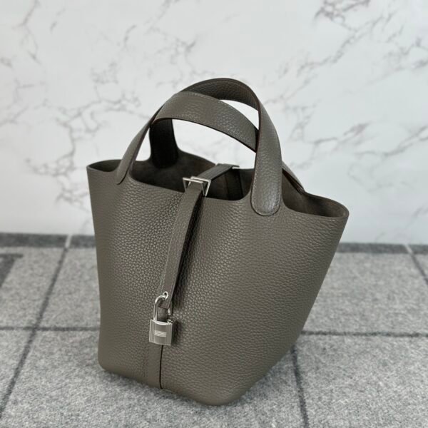 wsxc1723734964536_1 Hermes Bag Images Picotin 18CM 8F Etain Clemence Leather Silver Hardware