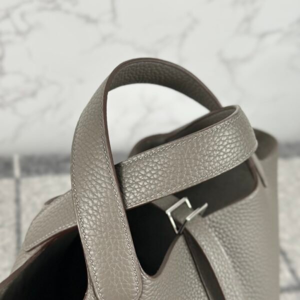 wsxc1723734964952_3 Hermes Bag Images Picotin 18CM 8F Etain Clemence Leather Silver Hardware